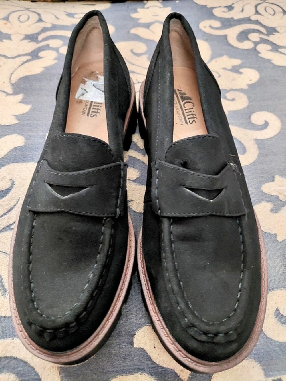Cliffs by White Mountain Black Suede Loafers- SIZE 7.5